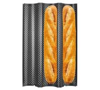 Moule à baguette perforée - plaque à pâtisserie pour 2 à 3 baguettes