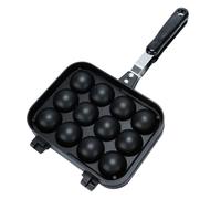 Moule à Barbecue à 12 Trous en Alliage D’aluminium Noir | Antiadhésif, Léger et Facile à Nettoyer, pour Poisson et Poulpe, Design Simple, Usage Domestique