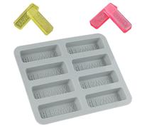 Moule à Barre de Cire d'Abeille, Moules à Cire Permet de Réaliser 8 Barres de 0,85oz Réutilisable Démoulage Facile Beeswax Molds avec "Cire d'Abeille" en Relief pour Chocolat Bonbons Beurre