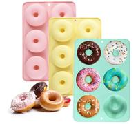 Moule à Beignets - Cake Factory - 3Pcs - Silicone - Anti-Adhérent - 6 Cavités