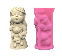 Moule à béton en silicone en forme de fille d'ours - Moules réutilisables et durables pour loisirs créatifs, décoration d'intérieur, jardinières de jardin, organiseurs de bureau