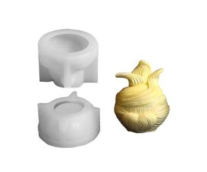 Moule à bijoux en résine avec couvercle en silicone pour pot de rangement rotatif en relief pour béton et gypse avec couvercle