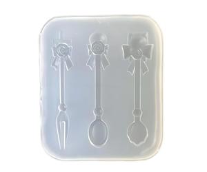 Moule à bijoux en silicone de qualité alimentaire en forme de nœud papillon, cuillère, fourchette, moule à bijoux pour bijoux artisanaux, fabrication de bougies de savon et projets artistiques, de de