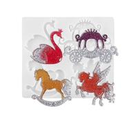 Moule à bijoux en silicone parfait pour les travaux manuels en résine, les dessins de calèches de chevaux volants et les décorations de vacances et moule de moulage facile à utiliser