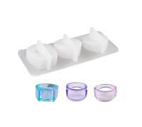 Moule à bijoux en silicone pour fabrication de bagues - Résistant à la chaleur et flexible - Moule en silicone à 3 anneaux pour loisirs créatifs, moulage de résine, accessoires faits à la main
