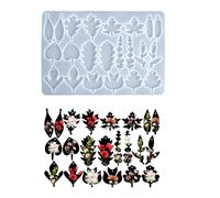 Moule à bijoux en silicone pour pendentif d ' oreille, sans danger pour les aliments, avec détails de feuilles complexes pour porte-clés et pendentifs en résine, moules à pendentif en silicone