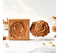 Moule à biscuit en bois 3D hêtre écureuil pommes de pin | Moule à biscuits 3D, antiadhésif et facile à nettoyer - automne & Noël(Blume 10*10*2 cm)