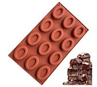 Moule à biscuit en silicone, moules à gâteaux en silicone - Moules alimentaires à 12 cavités Moule à savon ovale,Moules de bonbons au chocolat résistant à la chaleur Moules de cuisson pour sapo