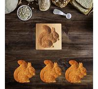 Moule à biscuits en bois 3D en forme d'animal mignon, portable et léger pour biscuits, chocolat, gâteau (marron-H)