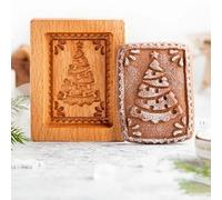 Moule à biscuits en bois de hêtre, moule biscuit noel, pour la cuisine, les loisirs créatifs et les gâteaux/cookies, convient pour Noël, Thanksgiving, Halloween et Pâques (Beige-3)