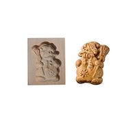 Moule à biscuits en bois en relief - Moule à biscuits sculpté à la main pour fondant, pain d'épices et sablés | Presse à biscuits en bois réutilisable avec motifs animaux, fleurs et Noël