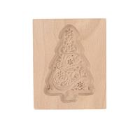 Moule à biscuits en bois - Motif gravé - Lisse - Bricolage artisanal - Multi-usage - Convient pour Noël, Thanksgiving, cuisine de Noël (O, One Size)
