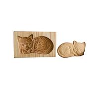 Moule à biscuits en bois - Motif gravé - Lisse - Bricolage artisanal - Multi-usage - Convient pour Noël, Thanksgiving, cuisine de Noël (E, One Size)