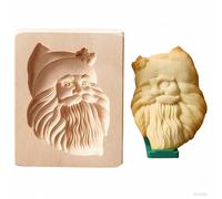 Moule à biscuits en bois, moule à biscuits en bois, moule de cuisson 3D, outil de cuisson pour décoration de gaufrage, adapté pour Halloween, Thanksgiving, Noël, cuisine (Père Noël)
