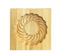 Moule à biscuits en bois pour formes pressées et pâte, F | Structure de bloc sculpté, formes de cavité définies, pâte à biscuits, motifs décoratifs dans une action de