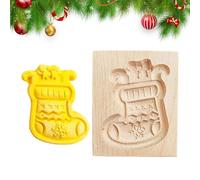 Moule à biscuits en bois | Sapin de Noël Père Noël réutilisable | Formes de Noël drôles 3D Tampon à biscuits | Pour gâteaux, pâtisseries, desserts, friandises, fête, maison, cuisine, restaurant