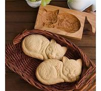 Moule à biscuits en bois sculpté, arbre de Noël, moule à biscuits en bois multi-motifs, convient pour les cookies, le pain d'épices, l'épicerie, la pâte d'amande et les tartes au chocolat (motif-3)