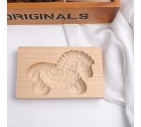 Moule à biscuits en bois sculpté, emporte-pièce de cuisine, tampon à biscuits en pain d'épices, moule à biscuits pour décoration d'été, printemps, cadeaux de Noël (cheval en bois)