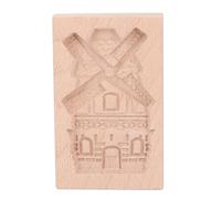 Moule à biscuits en bois sculpté, en bois de hêtre, réutilisable, lavable, presse de cuisson 3D, timbres, moule à biscuits en forme de pomme de pin, pour la cuisson en cuisine (Moulin à vent)