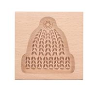 Moule à biscuits en bois sculpté en bois de pain d'épice tampon de biscuit moule à biscuit pour cuisson biscuits muffins biscuits pain tartes chocolat œufs en bois de hêtre 89g à (Chapeau