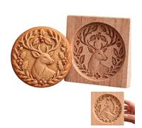 Moule à biscuits en forme d'animaux de la forêt, tampon en bois 3D (#E) | Motifs forestiers, relief 3D, bois naturel, facile à presser, empreintes détaillées, moule réutilisable