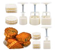 Moule à biscuits Mooncake - Ensemble de presse à pâtisserie traditionnelle, tampon de cuisson à motif gravé, outil de coupe réutilisable sans danger pour les aliments, équipement manuel de formation d