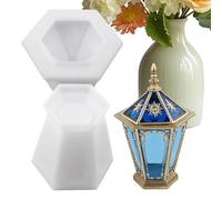 Moule À Boîte En Résine - Moules à béton 3D vintage pour bocal hexagonal avec couvercle - Moulage résine,Pour Décoration De Table De Dîner, Mariage, Fête, Réception, Maison, Chambre