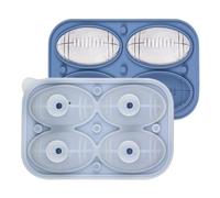 Moule à bonbons en silicone à 4 cavités en forme de ballon de football - Pour chocolat, bonbons, fondants, bars, cocktails, gâteaux, café, eau, boule de glace, réfrigérateur, congélateur