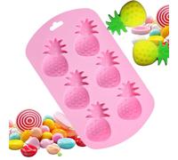Moule À Bonbons En Silicone - Plateau 6 Empreintes Réutilisable Antiadhésif | Formes Fruitées : Pastèque, Citron, Fraise, Ananas | Pour Chocolat, Oursons Gélifiés, Gelée, Glaçons, Décoration De Gâteau
