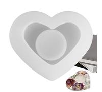 Moule à bougeoir en résine motif cœur, lune et étoile, bougeoir, moule en résine époxy pour fabrication de bougies | Artisanat en silicone pour bricolage, conteneur d'âme