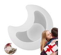 Moule à bougeoir en résine motif cœur, lune et étoile, bougeoir, moule en résine époxy pour fabrication de bougies | Artisanat en silicone pour bricolage, conteneur d'âme