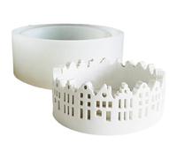 Moule à bougeoir en silicone creux rond - Outil flexible pour la création d'objets artisanaux, design durable | Moule de décoration de gâteau, moule en silicone pour bougie prof