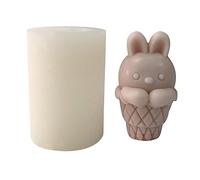 Moule à bougie 3D en forme de lapin de Pâques en silicone pour fabrication de bougies