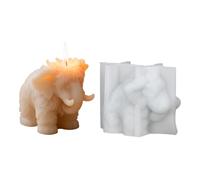 Moule à bougie 3D Mammut - Résine de silicone créative Décoration d'argile et de chocolat Artisanat Accessoire de maison pour le libre Cadeau Durable 10,7 x 8,2 x 8,2 cm