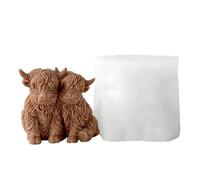 Moule à Bougie 3D Vache | Moule en Silicone Réutilisable pour Décoration Maison | à Modeler Animaux,pour Fête Thanksgiving Anniversaire Bureau Maison Chambre École