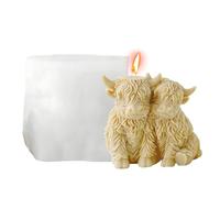 Moule à Bougie 3D Vache - Moule en Silicone Réutilisable pour Décoration Maison - à Modeler Animaux - pour Fêtes Anniversaires Bureaux Maisons Pièces Bureau Écoles Semaine Chambres Étudiant