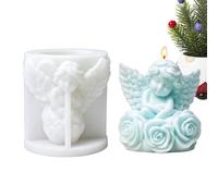 Moule À Bougie Angel Rose - Moulage En Résine De Silicone | Outil De Décora | Le Moule En Silicone Flexible Et Résistant Aux Déchirures Présente Des Détails Clairs En Relief D'ange Et De Rose Pour Un Dém