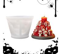 Moule à bougie avec tête de mort - Pour réaliser en montagne avec crâne | Centres de table en silicone de 10,5 cm pour décoration de fête, salle de bain, cuisine, salon