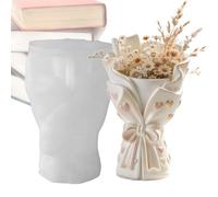 Moule à bougie bouquet de fleurs Forme pour contenant bouquet floral en | Moule en silicone vase à fleurs motif nœud et cœur Pour résine béton argile ciment plâtre anniversaire fête des mèr J-5835-1