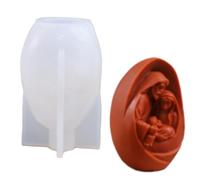Moule à Bougie Crèche de Noël - Forme 3D de la Sainte Jésus - Moule en Silicone Résistant à la Chaleur | pour savon, fondant, chocolat, résine, artisanat, projets