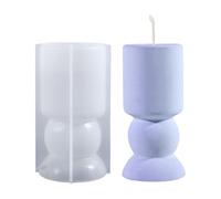 Moule à bougie cylindrique en silicone fait à la main en plâtre, argile et résine époxy pour centre de table, photophores