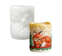 Moule à bougie cylindrique en silicone - Motif animal de pin décoratif 6,5 x 8 cm - Moule réutilisable + Démoulage facile en silicone souple de haute qualité - Pour résine, savon et argile