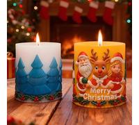 Moule à Bougie de Noël 3D, Moule Bougie Silicone en Élan de Noël, Mouleen Silicone pour la Fabrication de Bougies, pour fabrication de bougies deNoël, cire fondue, arôme, savon, artisanat