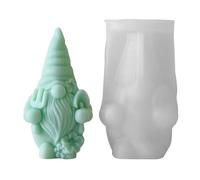 Moule à bougie de Noël Père Noël 3D en résine époxy nain | Moule à bougie en silicone en forme de Père Noël - Poupée naine sans visage - Pour bougies faites à la main, savon