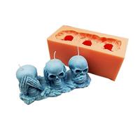 Moule À Bougie D'halloween En Silicone, Figurine Ne Pas Écouter Parler, En Résine, En Argile, Décor De Bureau Et De Maison