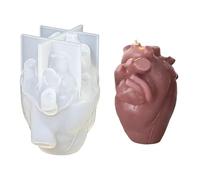 Moule à bougie d'orgue - Outil de fabrication de bougies en forme de cœur 3D, moule en plâtre, modèle de moulage en silicone, savon fait à la main, motif d'œuvre d'art en résine, forme de chocolat