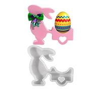 Moule à bougie Easter Bunny, moules à biscuits lapin de Pâques, moule de lapin animal fait à la main | Outil de casting de décoration de festival antiadhésif pour travaux manuels, concre