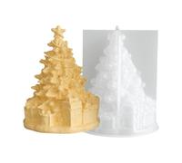 Moule à bougie en forme d ' arbre en silicone 3D pour verser de la cire de vacances, finition en couches sculptée, corps flexible réutilisable, fabrication d ' exposition saisonnière