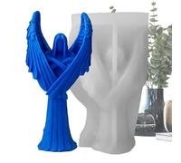 Moule à bougie en forme d'ange - Moule en silicone en forme d'ange foncé avec ailes en résine - Pour décoration de table