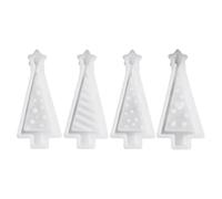 Moule À Bougie En Forme D'arbre De Noël - 16 X 6 X 2 Cm. Moule Décoratif En Forme D'arbre De Noël, Moulee À Bougie En D'arbree | 4 Morceaux De Silicone Élastique À Dégagement Facile Pour L'artisan